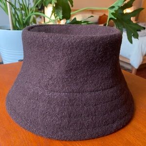 Vintage Danier Leather Wool Bucket Hat in Brown